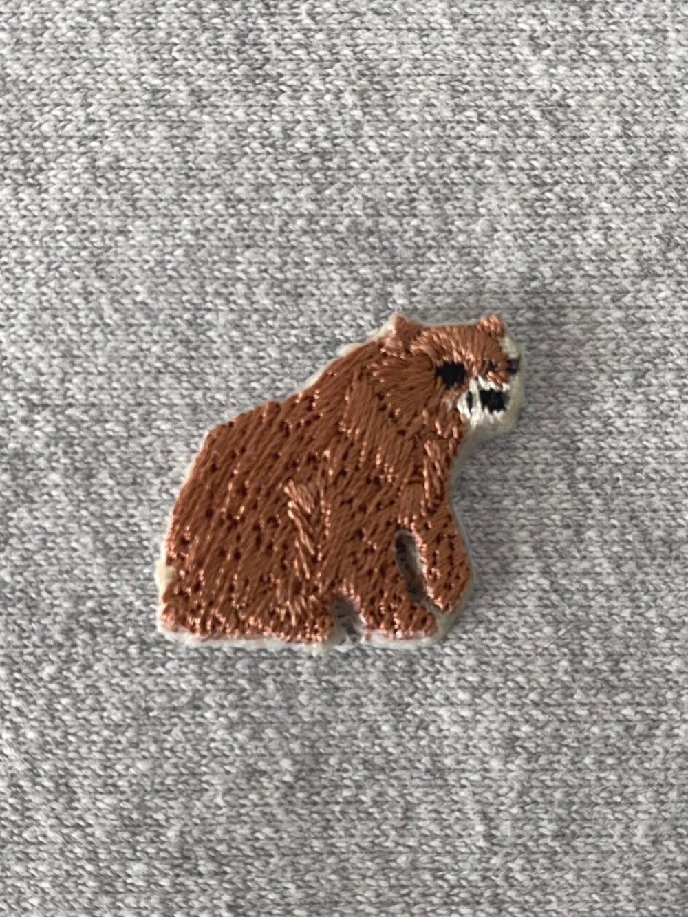 1 Embroidered Little Brown Bear Iron-on Patch 2.5cm x 2.4cm